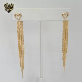 (1-1244-4) Gold Laminate - Heart Long Earrings - BGF