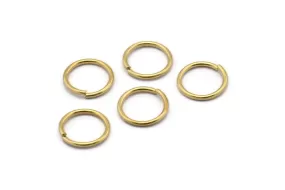 12mm Jump Rings - 50 Raw Brass Jump Rings (12x1.2mm) A0373