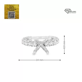 14K White Gold 1.99CTW Semi Mount Diamond Ladies Ring