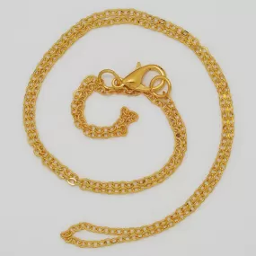 1.5mm brass Chain Necklace for Pendants Length 18 Bulk Chain with lobster clasp Craft Supplies Findings 18K gold 20PCS