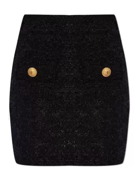 Balmain high-waisted bouclé miniskirt