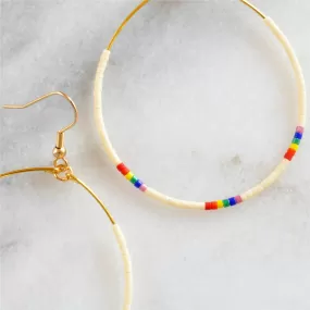 Big Beaded Hoops - RAINBOW