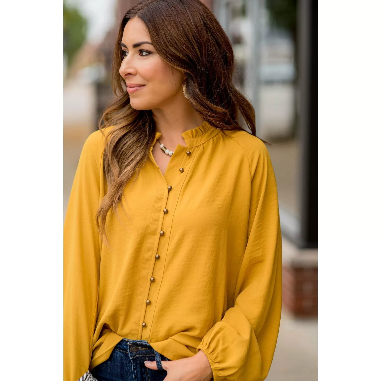 Button Front Blouse