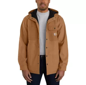 'Carhartt' Men's Rain Defender Heavyweight Hooded Shirt Jac - Oiled Walnut Heather