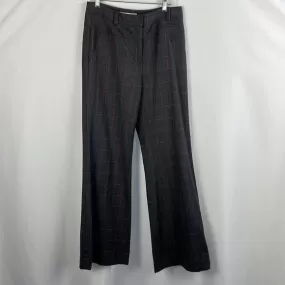 D Von Furstenberg Grey Pink Plaid Trousers