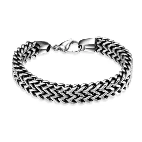 Double Layer Link Chain Stainless Steel Fashion Hip-Hop Bracelet