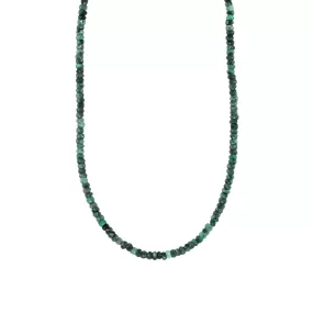 Faceted Raw Emerald Beaded Necklace