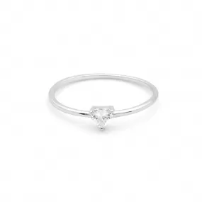 Heart Shaped CZ Sterling Silver Engagement Ring