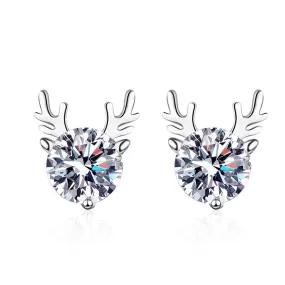 One Deer for You Moissanite Stud Earrings