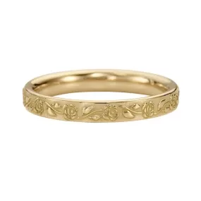 ORDER ONLY: 18K Gold Embossed Rose Ring