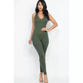 Racer Back Bodycon Jumpsuit