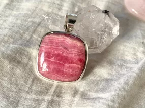 Rhodochrosite Naevia Pendant - Square B