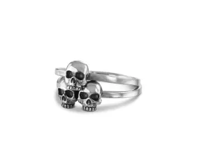 Skull Pile Stacking Rings - Silver