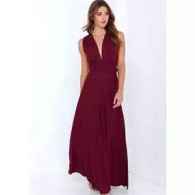 Sleeveless Boho Maxi Dress Top - Claret