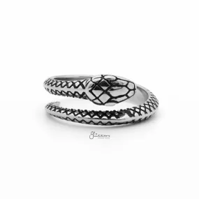 Stainless Steel Snake Ring - Silver