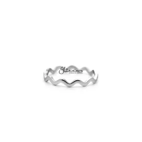 Stainless Steel Wavy Women's Rings - Silver