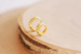 Wholesale 1 Pair Gold CZ Huggie Hoop Earrings Minimalist Earrings Dainty Earrings Small cubic zirconia pave Huggie hoop earrings Tiny Hoops Helix Hoop